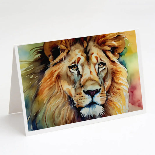 Lion Greeting Cards Pack of 8