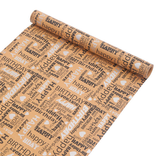 ZJHiome Silver Birthday Wrapping Paper Roll 15m Happy Birthday Kraft Wrapping Paper Silver Birthday Gift Wrapping Paper for Boy Gilrs Men Women Birthday Present Packing