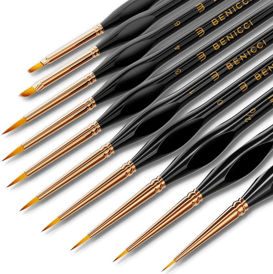 Set of 10 Detail Paint Brushes