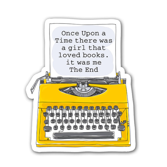 STICKYAME (3pcs) Once Upon a Time Typewriter Stickers Water Assistant Vinyl Bookish Decals for Laptop PhoneWater Bottles Skateboard Humor Book Gifts Decorations Kindle Stickers Booktok Gifts