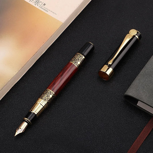 Wood Grain Fountain Pen: High-Grade Metal, 1Pc