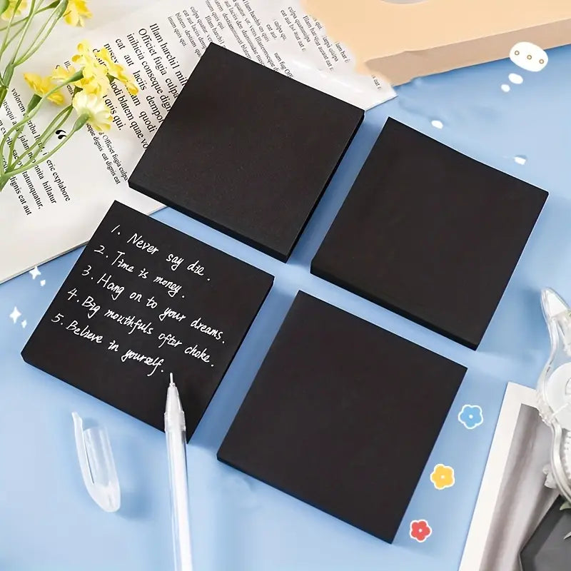 Creative Black Tearable Sticky Notes for Office (50 Sheets)