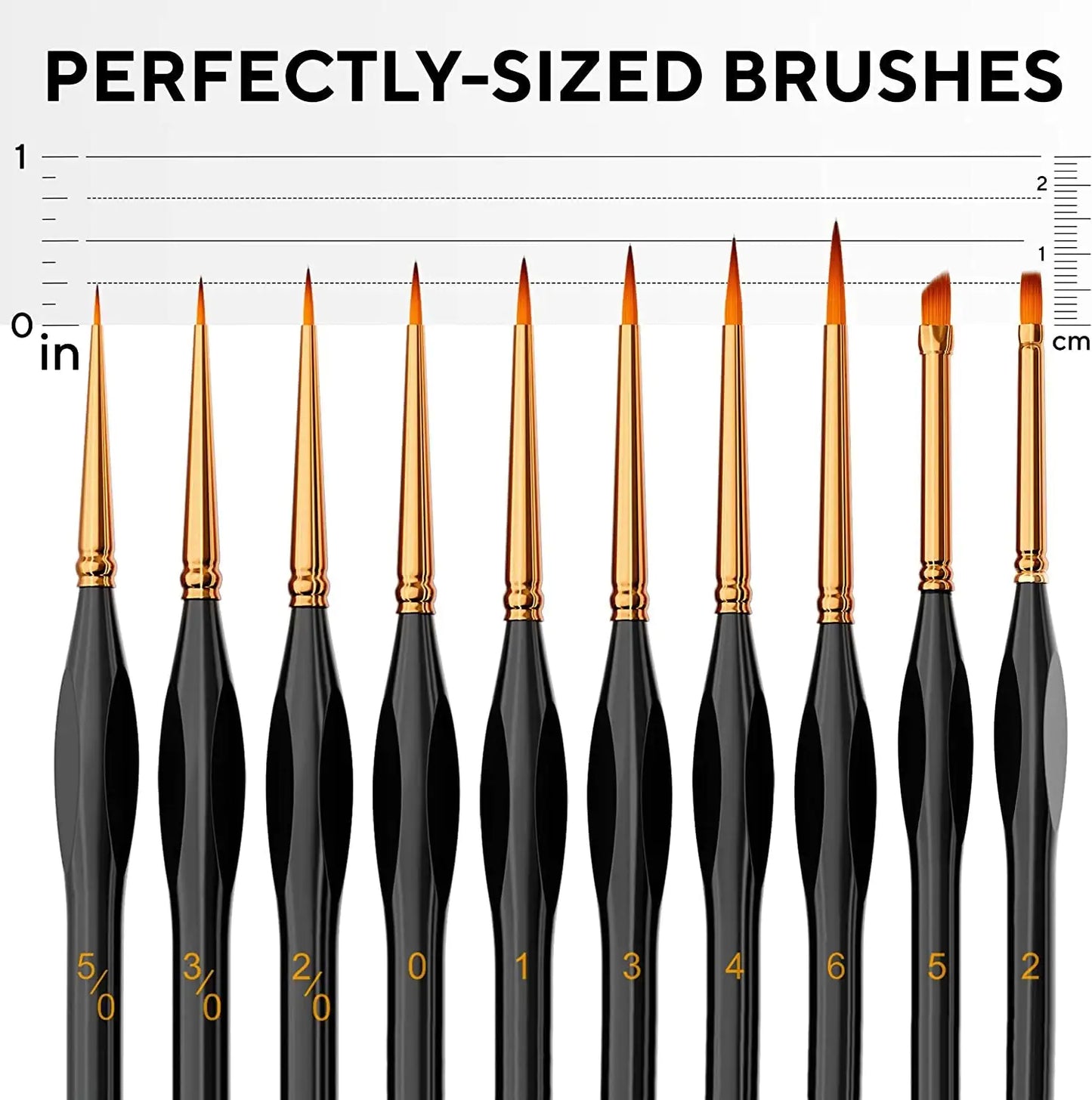 Set of 10 Detail Paint Brushes