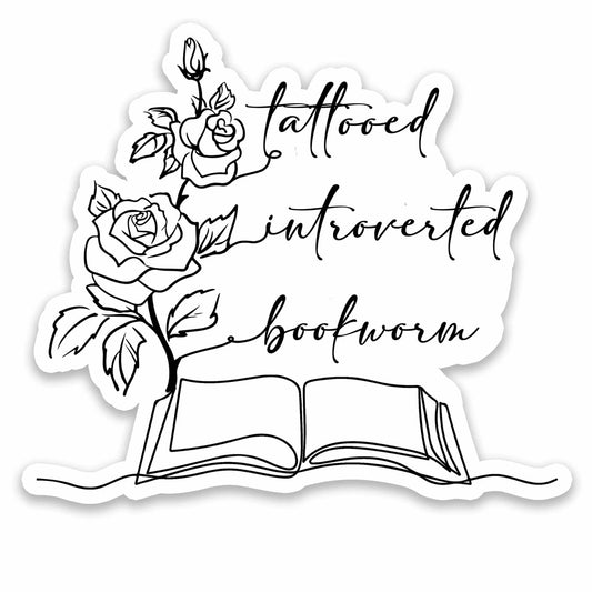 (3PCS) Tattooed Introverted Bookworm Sticker Bookish Sticker Kindle Sticker Mental Health Sticker Reading Accessories Book Sticker Books for Adults Spicy Book Sticker