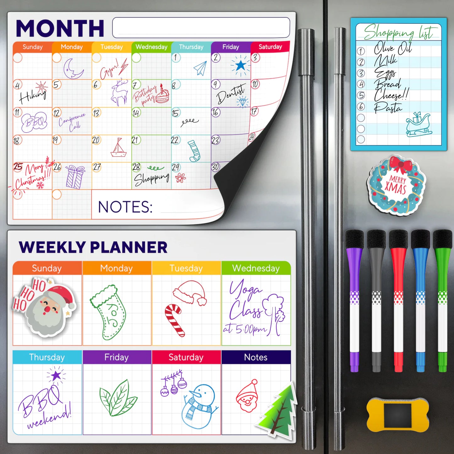 Dry Erase Magnetic Calendar Set