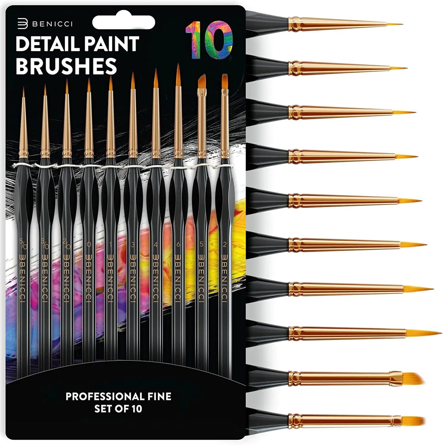 Set of 10 Detail Paint Brushes