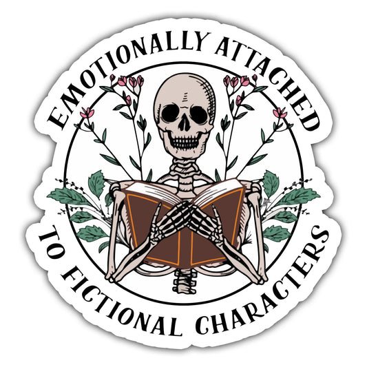 3Pcs Emotionally Attached to Fictional Characters Funny Book Sticker Laptop Sticker Bookish Gift Emotional Support Kindle Sticker Smut Sticker Water Bottle Sticker Reading Decal(3in)