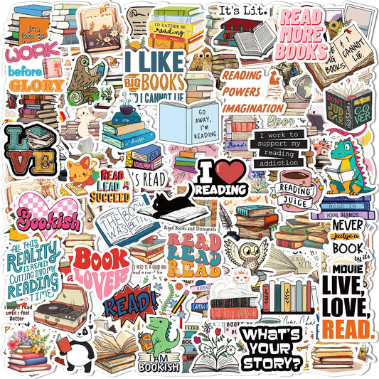 Gojmzo 300 PCS Book Stickers for Kindle Bookish Reading Sticker Pack for Laptop Water Bottle Ebook Case Accessories Book Stickers Gifts for Book Lovers Adults Teens Teachers