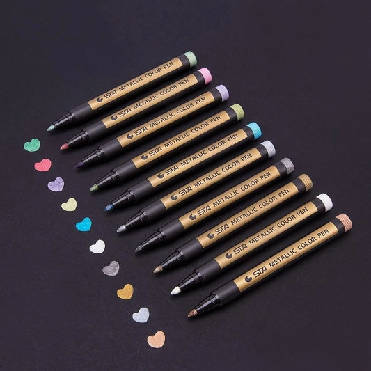 10 Colors Fine Metallic Markers