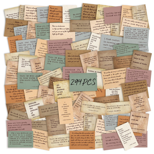 290+ PCS Motivational Quotes Stickers Retro Typewriter Style Famous Word Stickers Inspirational Vintage Journal Labels for Scrapbooks Bottles Computer Planner Diary Laptop