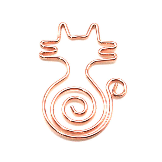 10pcs Rose Gold Cat Shape Paper Clips