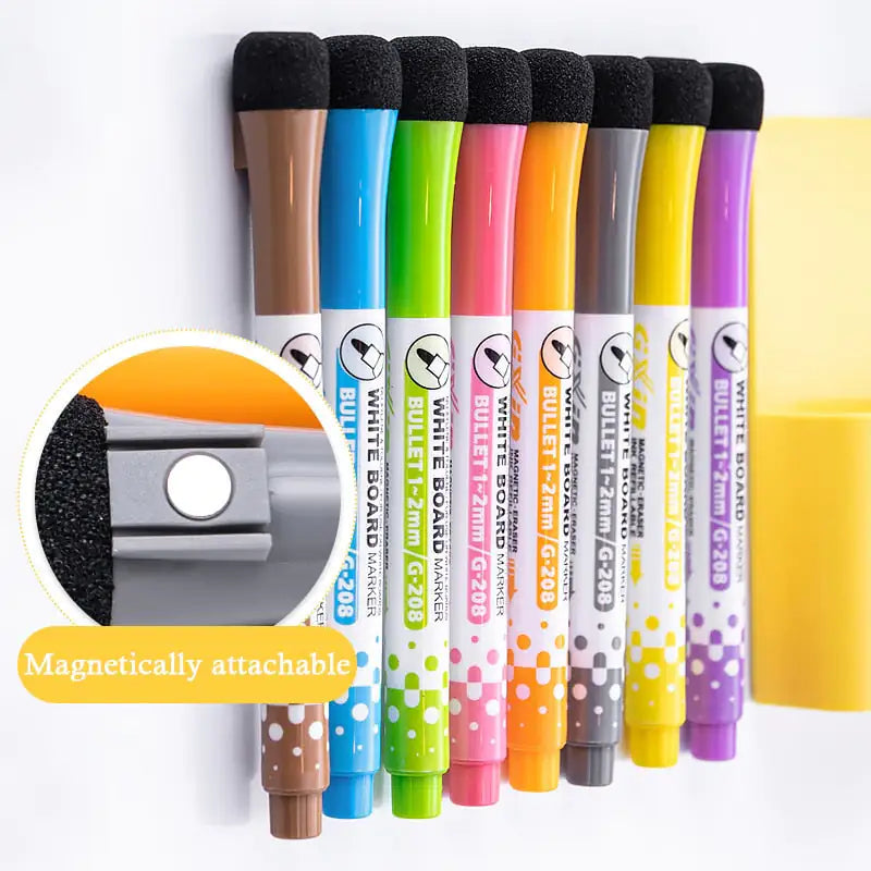 8 Colors Magnetic Fine Tip Dry Erase Markers