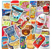 50/100pcs Snack Stickers