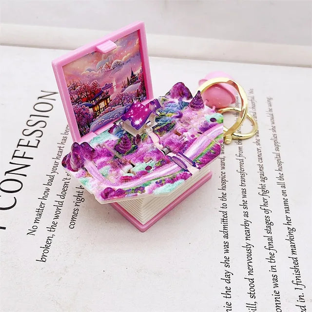 3D Pop-up Fantasy Book Keychain