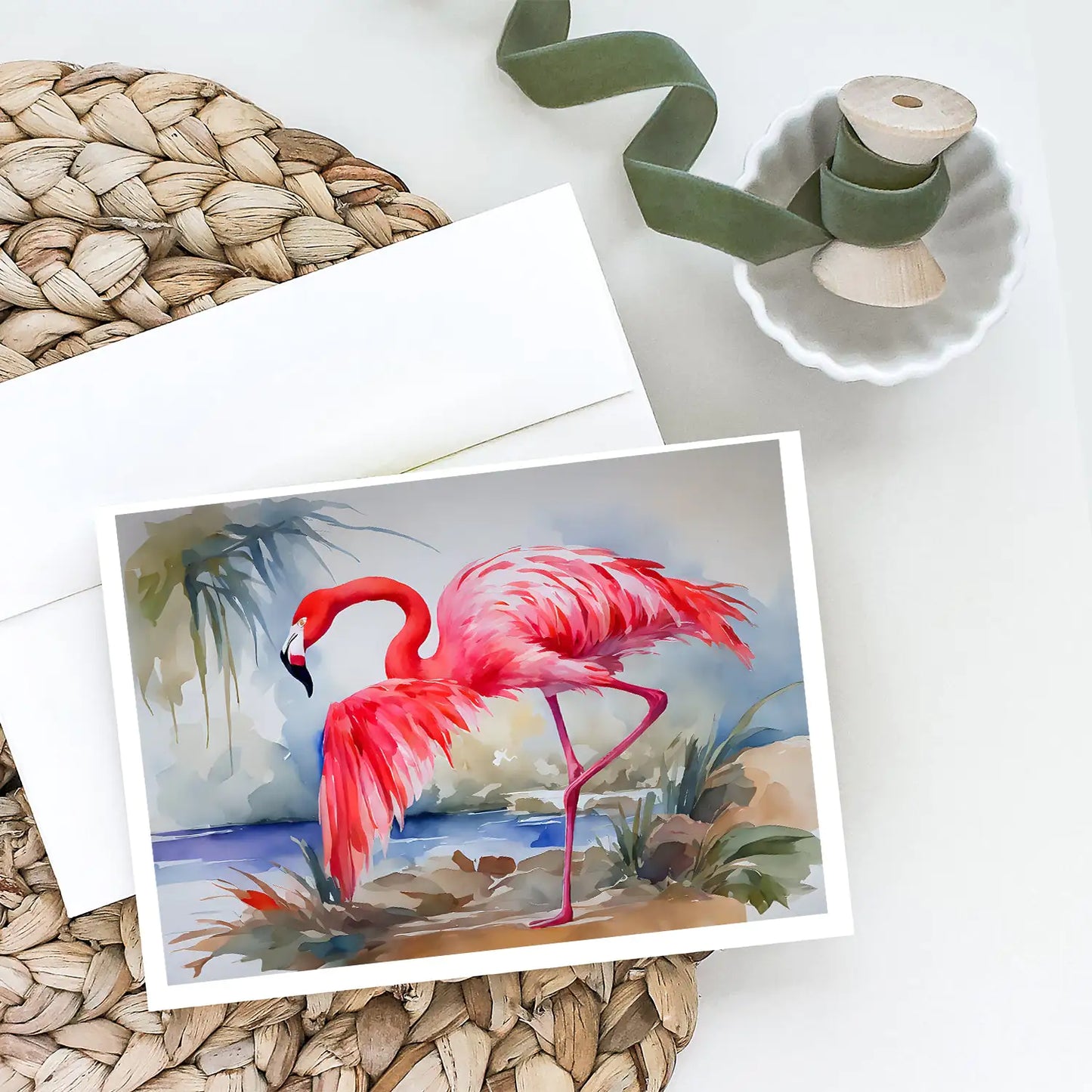 Flamingo Greeting Cards Pack of 8