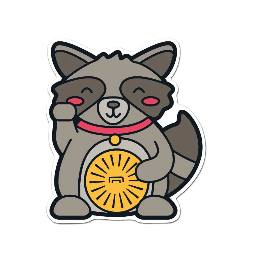 Lucky Raccoon Sticker