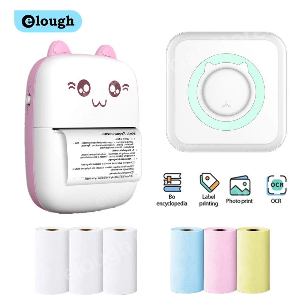 Elough-Mini Portable Sticker Label Printer