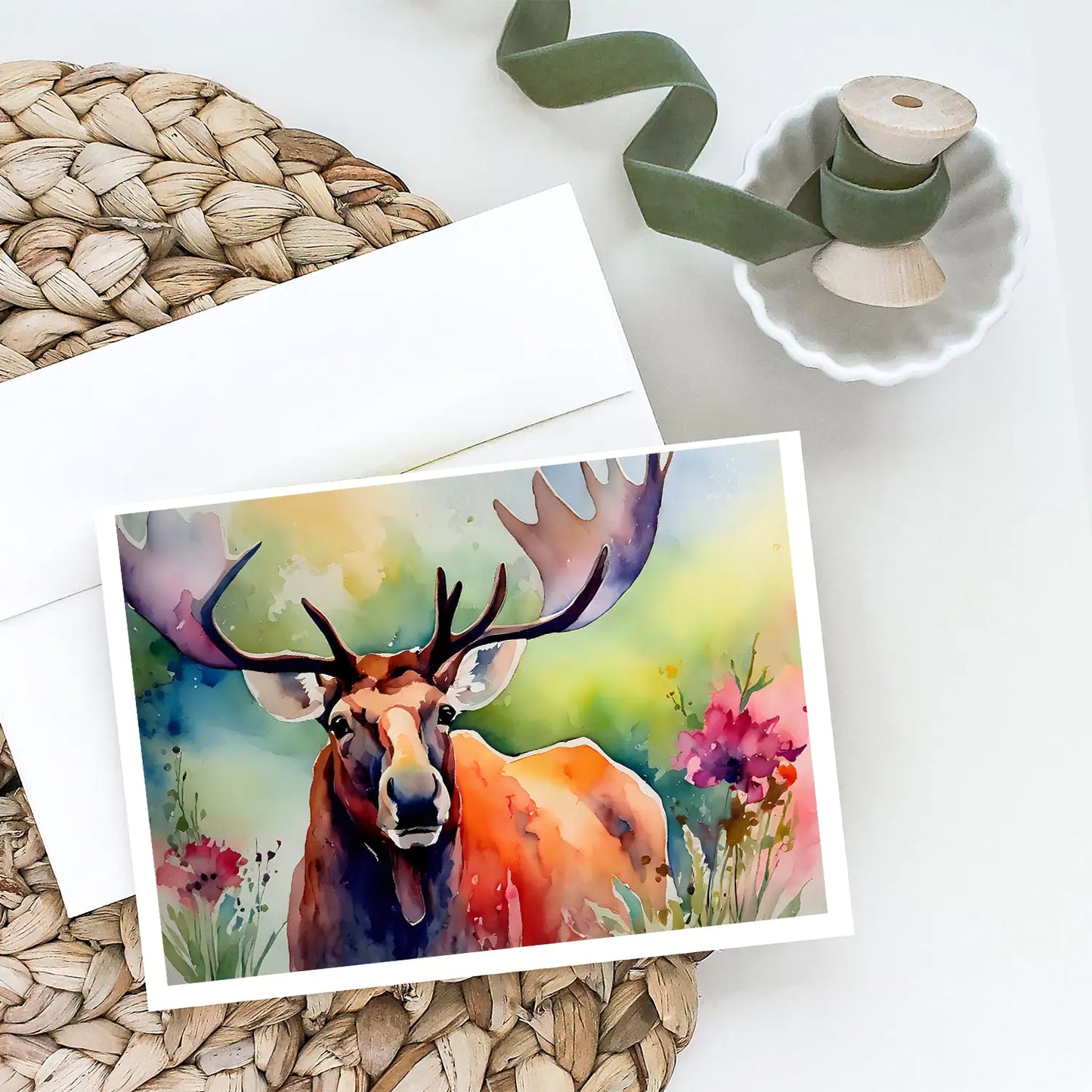 Moose Greeting Cards Pack of 8