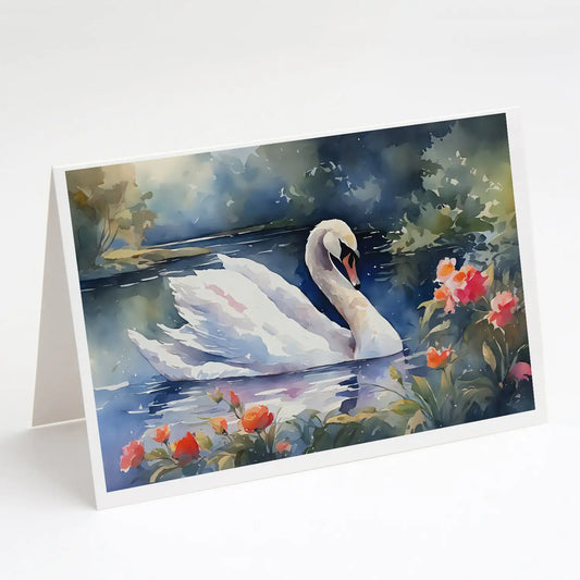 Swan Greeting Cards Pack of 8