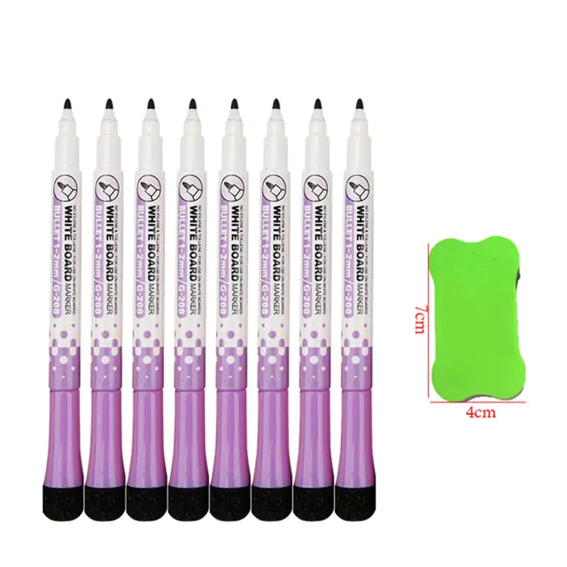 8 Colors Magnetic Fine Tip Dry Erase Markers