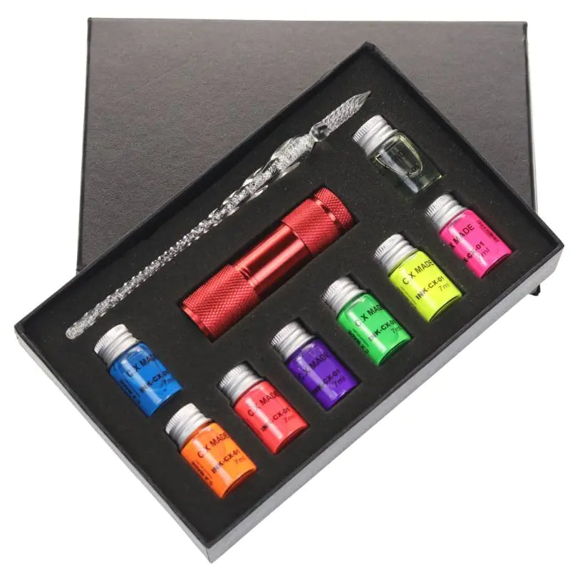 Invisible Fluorescence Bottled Dip Signature Pen Set