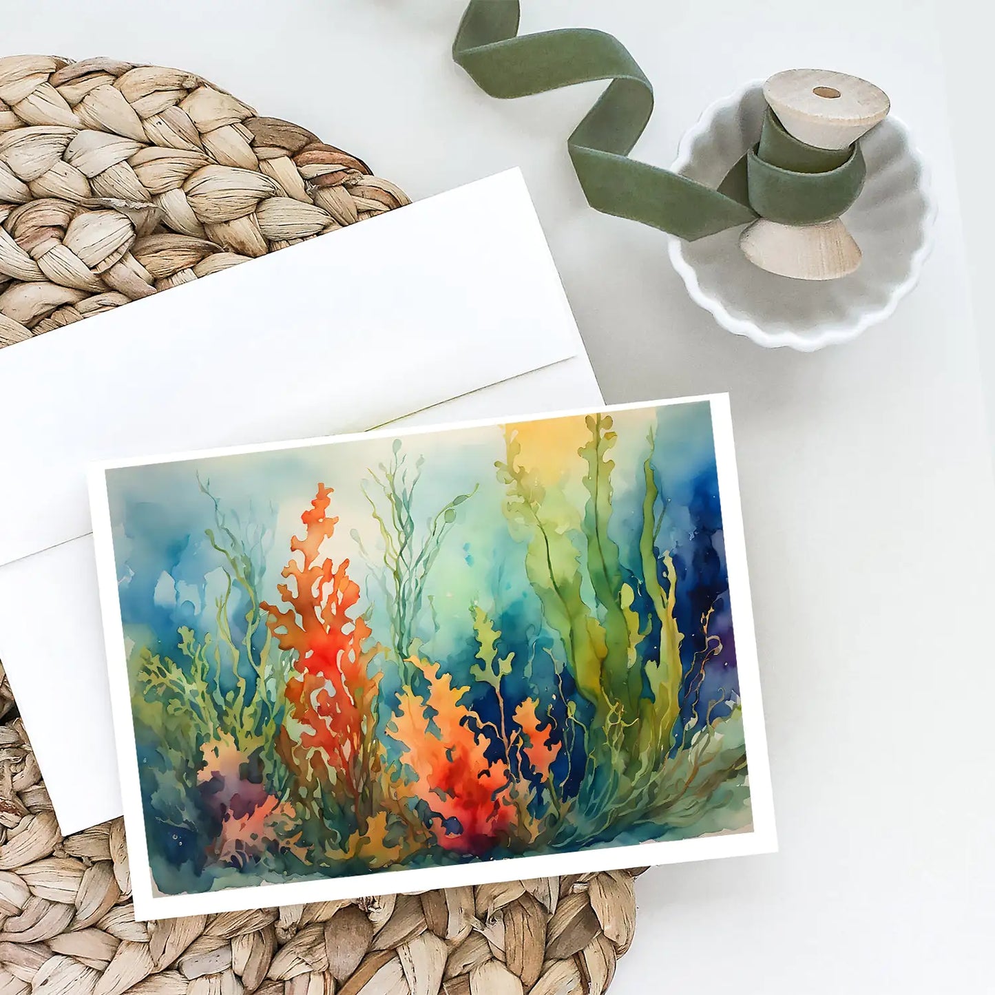 Seaweed Greeting Cards Pack of 8