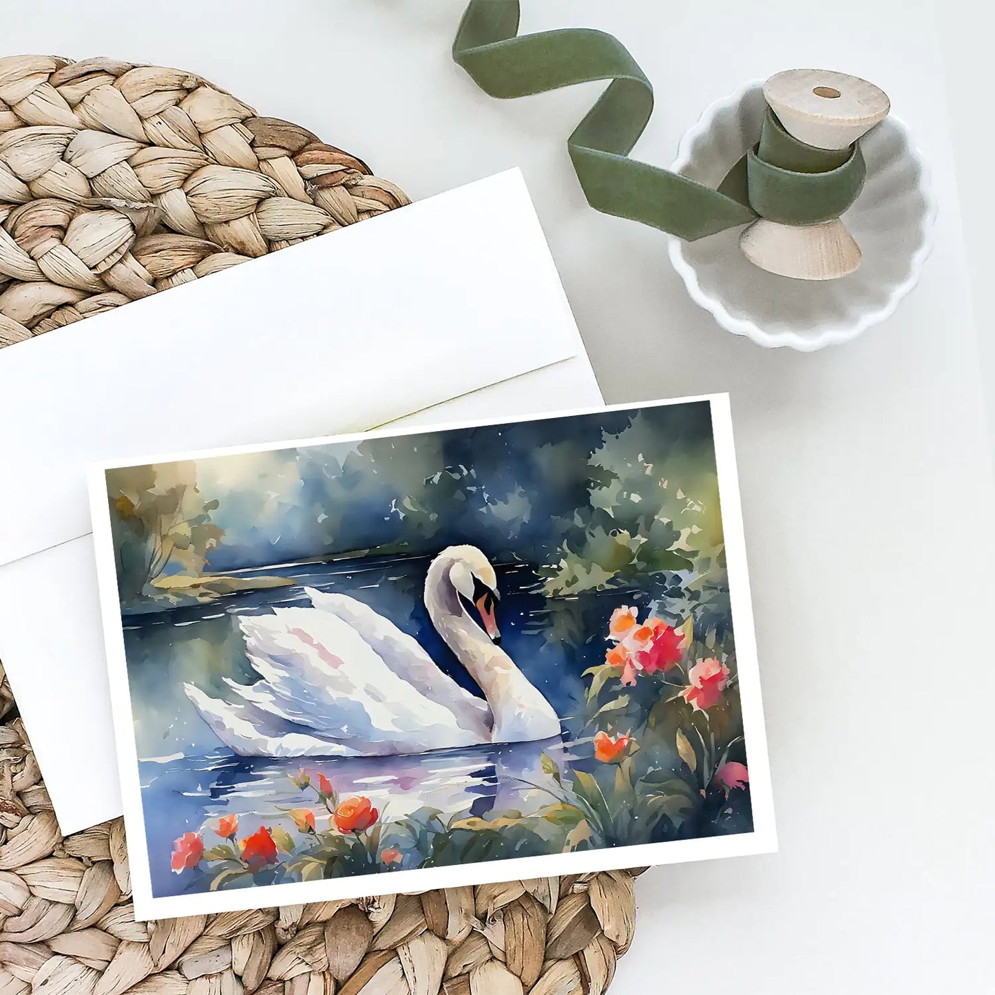 Swan Greeting Cards Pack of 8