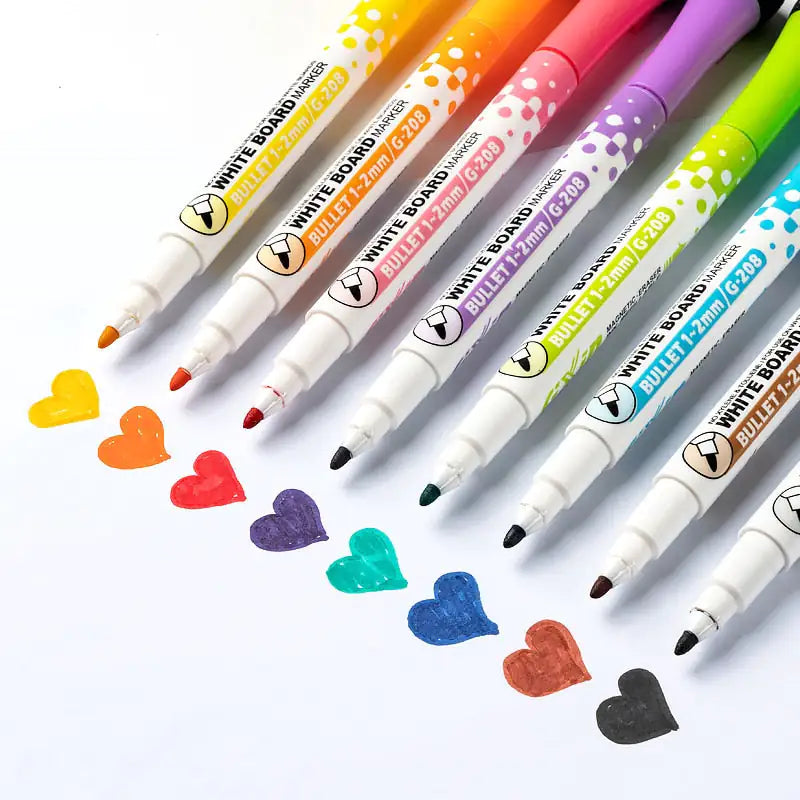 8 Colors Magnetic Fine Tip Dry Erase Markers