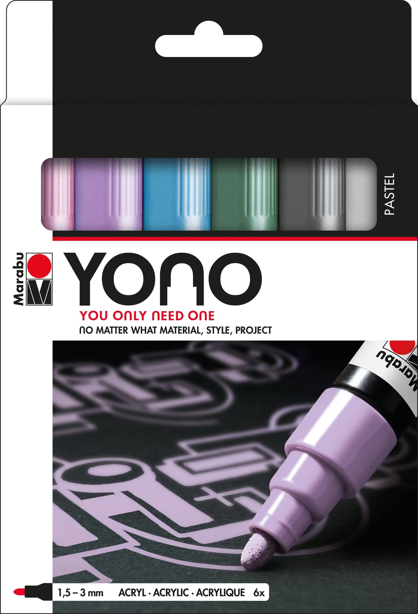 Pastel Marabu YONO Markers 6-Pack