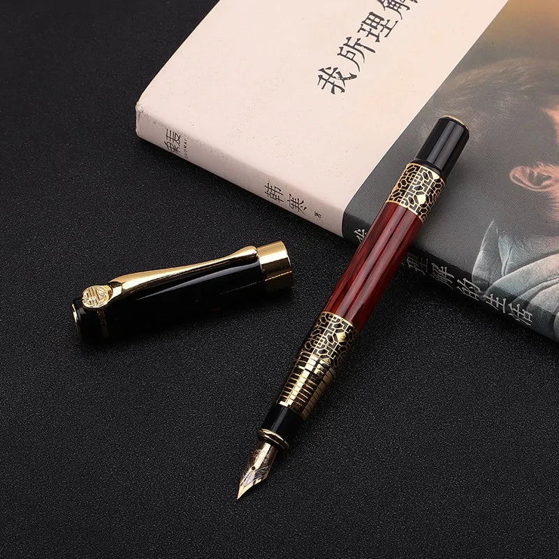 Wood Grain Fountain Pen: High-Grade Metal, 1Pc