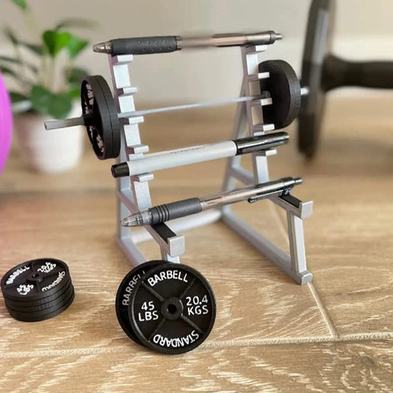 Pencil Holder For Desk- Barbell Rack