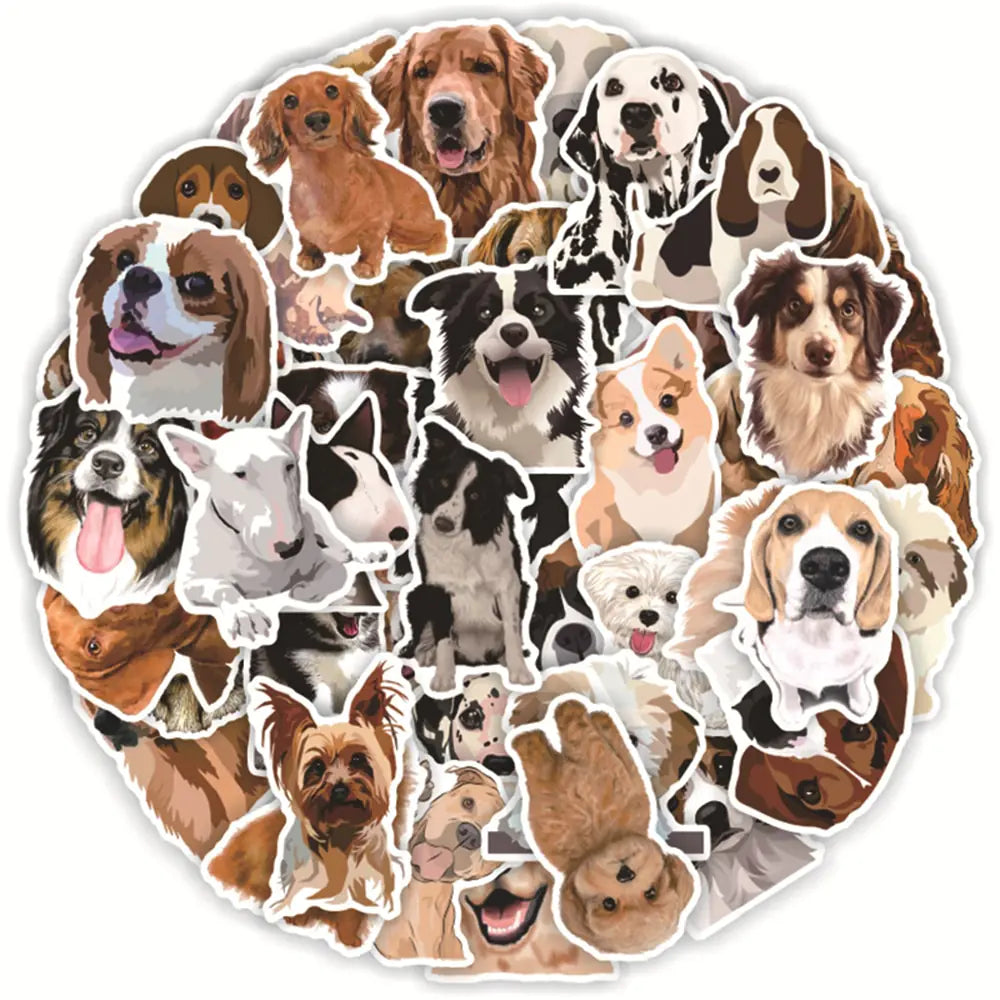 Cute Dog Cartoon Sticker Set