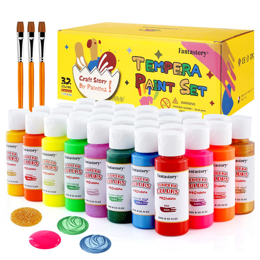 Tempera Paint 32 Colors (2 oz Each)