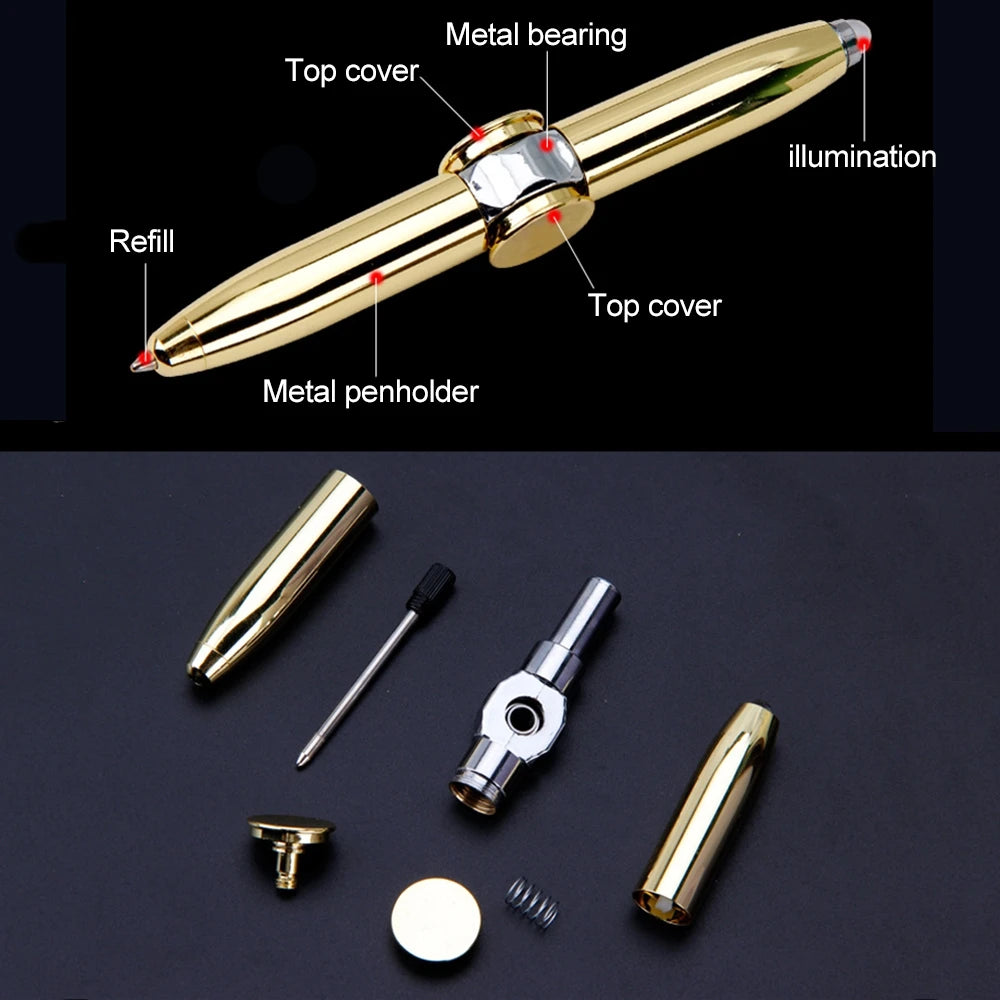 Decompression Finger Rotate Luminous Gyro Pens