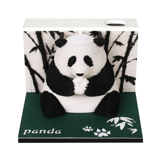 3D Bamboo Panda Sticky Notes Laser Engraved Gifts