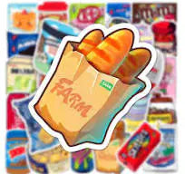 50/100pcs Snack Stickers