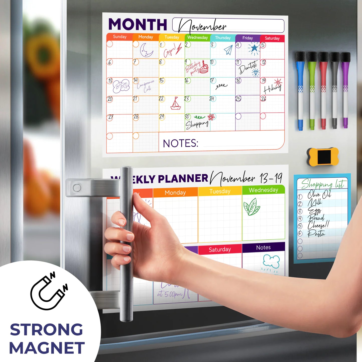 Dry Erase Magnetic Calendar Set