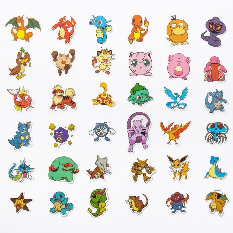 50/100Pcs Pokemon Waterproof Stickers