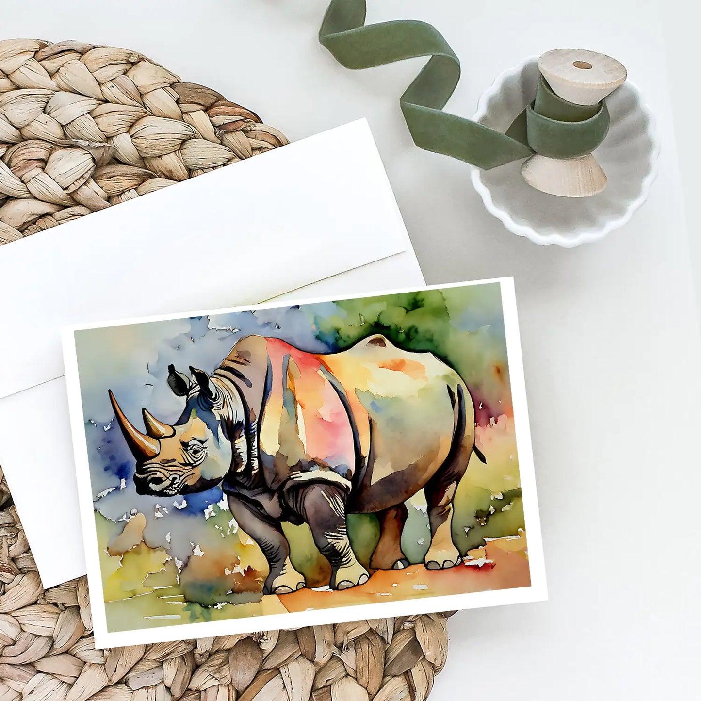 Rhinoceros Greeting Cards