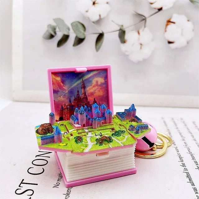 3D Pop-up Fantasy Book Keychain