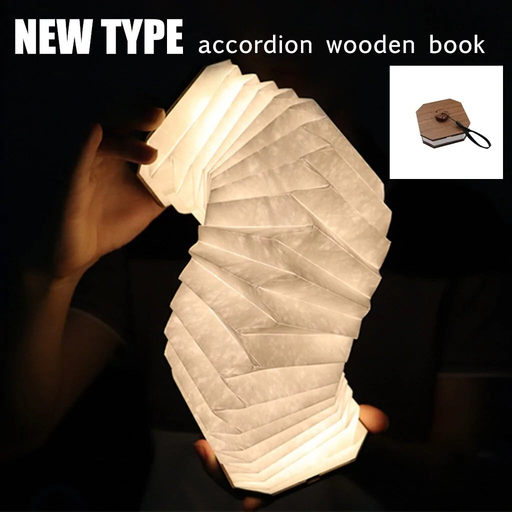 Wooden Book Lamp and Accordion