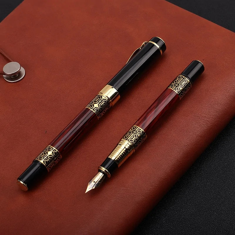 Wood Grain Fountain Pen: High-Grade Metal, 1Pc