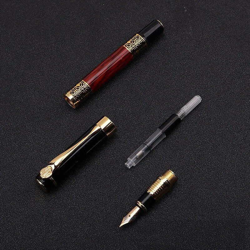 Wood Grain Fountain Pen: High-Grade Metal, 1Pc