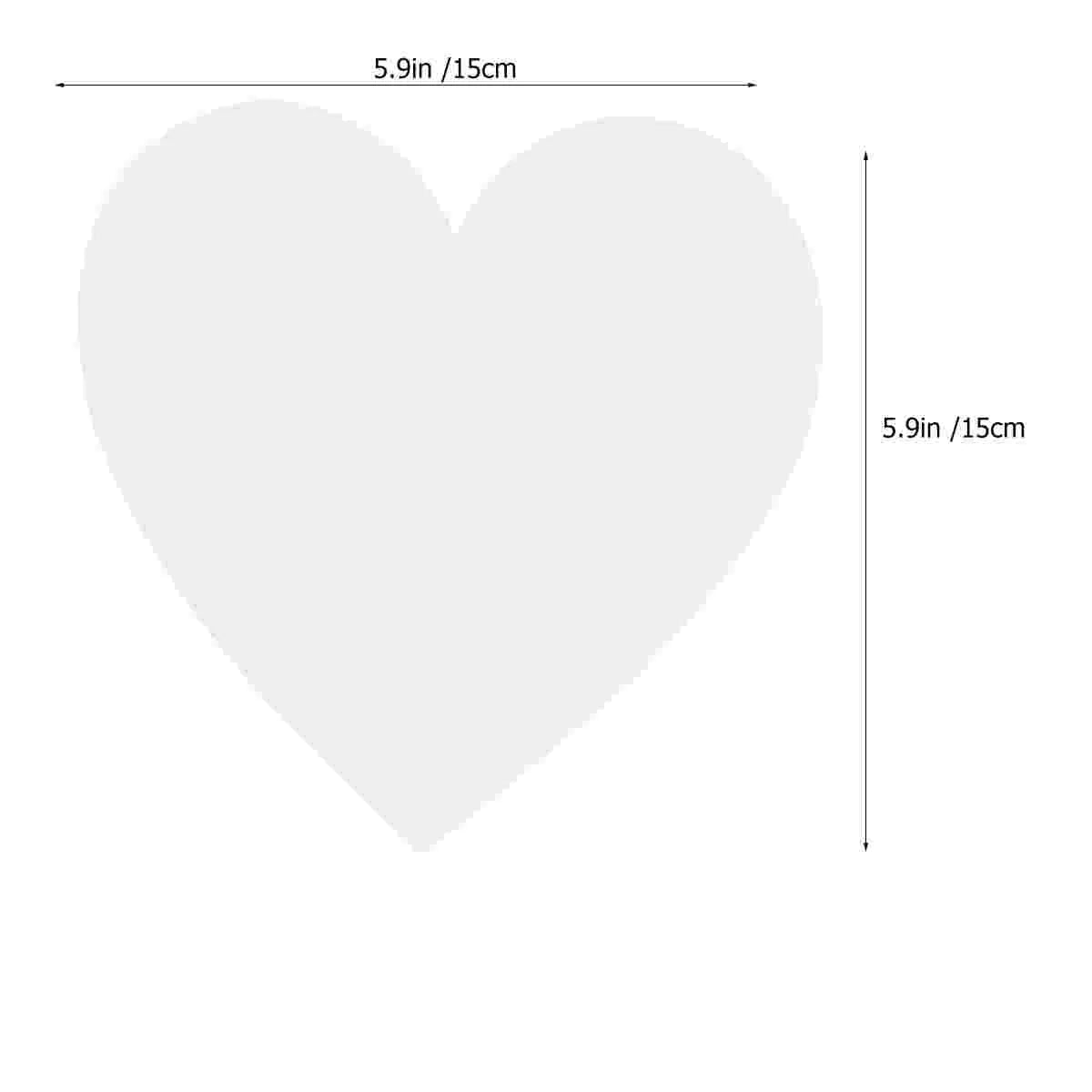 5 Pieces Blank Heart Canvas